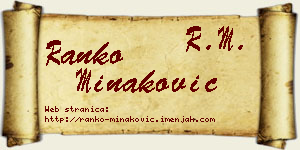 Ranko Minaković vizit kartica